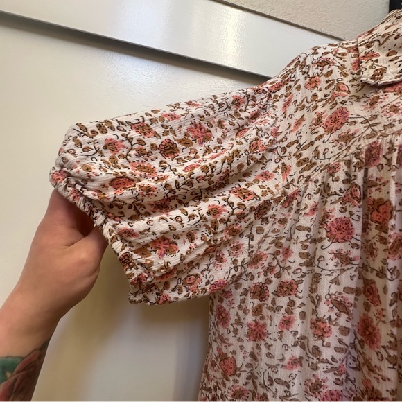 Floral Boho Tiered Collared Button Up Dress / Duster size 2X - Picture 4 of 7